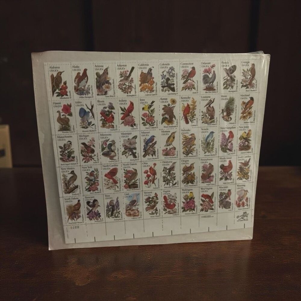 MNH Scott #1953-2002 50 State Birds & Flowers 20 Cent Stamp Sheet of 50 Stamps